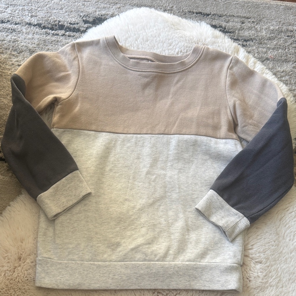 Carters 5T Colorblock Crewneck Sweatshirt - Neutral Tones